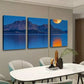 3pcs Moon on the Sea Canvas Framed 40x60cm - High Quality Print 100% Australian Made Wall Canvas Ready to Hang