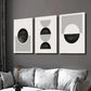 3pcs Black and White Geometric Circle and Line Wall Art Set Canvas Framed 40x60cm - High Quality Print 100% Australian Made Wall Canvas Ready to Hang