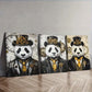 3pcs Cyberpunk panda Wall Art Set Canvas Framed 40x60cm - High Quality Print 100% Australian Made Wall Canvas Ready to Hang