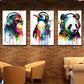 3pcs Funny Animal Posters Music And Game Metal Print Ready to Hang Art