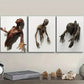 3pcs Half Human Through The Wall Wall Art Set Canvas Framed 40x60cm - High Quality Print 100% Australian Made Wall Canvas Ready to Hang