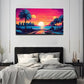 Deep Road Sunset And Car Wall Art Canvas Office Home Room Framed 120x60cm