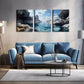 3pcs  Small Streams In The Mountains Wall Art Set Canvas Framed 40x60cm - High Quality Print 100% Australian Made Wall Canvas Ready to Hang