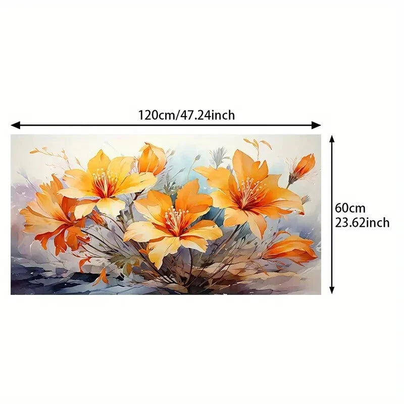 Vibrant Floral Design wall canvas office home room framed 120x60cm