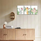 3pcs Artistic Display Wild Animal Cubs Plants Metal Print Ready to Hang Art
