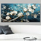 3pcs White Florals Blue Brown Leaves Metal Print Ready to Hang Art