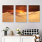 3pcs Sunset Desert Dunes Golden Sand Metal Print Ready to Hang Art