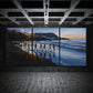 3pcs Children Chasing The Light Of Fireworks Metal Print Ready to Hang Art