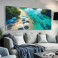 Vibrant Lagoon Beach Coast wall canvas office home room framed 120x60cm
