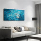 Blue Floral Pattern Abstract Wall Art Canvas Office Home Room Framed 120x60cm
