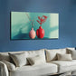 Vase Plum Blossom Design Red Wall Art Canvas Office Home Room Framed 120x60cm