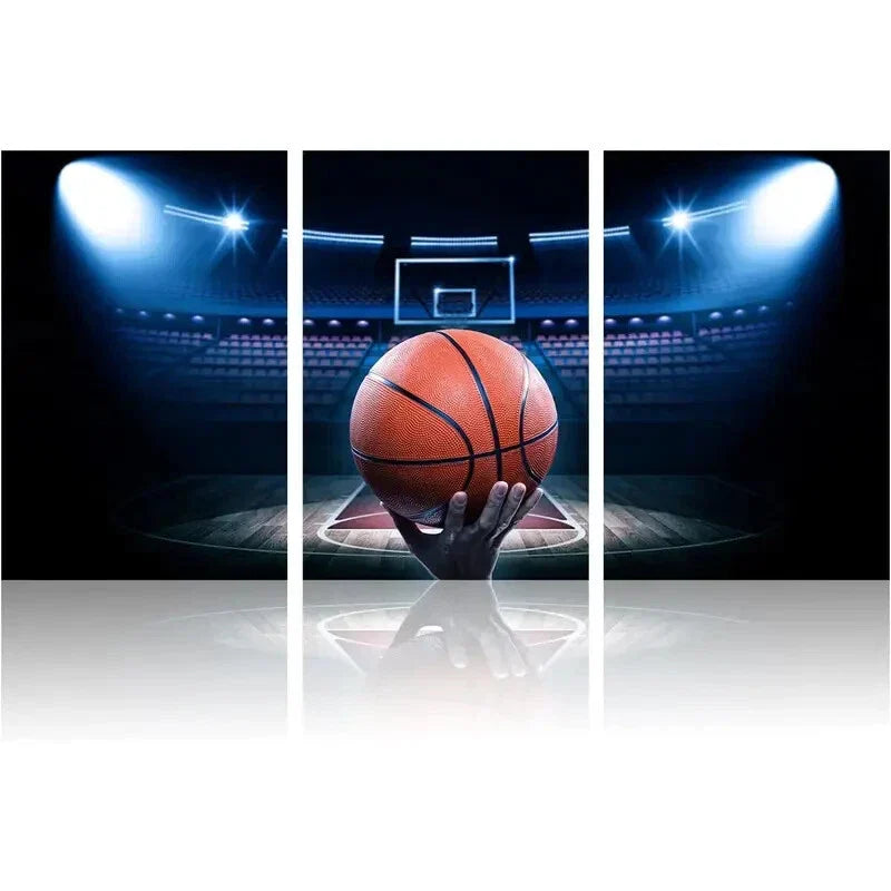 3pcs New Basketball at Basketball Metal Print Ready to Hang Art