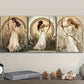 3pcs The girl with the bow and arrow Metal Print Ready to Hang Art