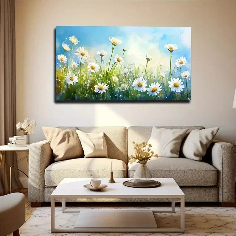 Bohemian Modern Spring Garden Wall Art Canvas Office Home Room Framed 120x60cm