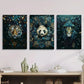 3pcs Blue geometric animal poster, animal Metal Print Ready to Hang Art