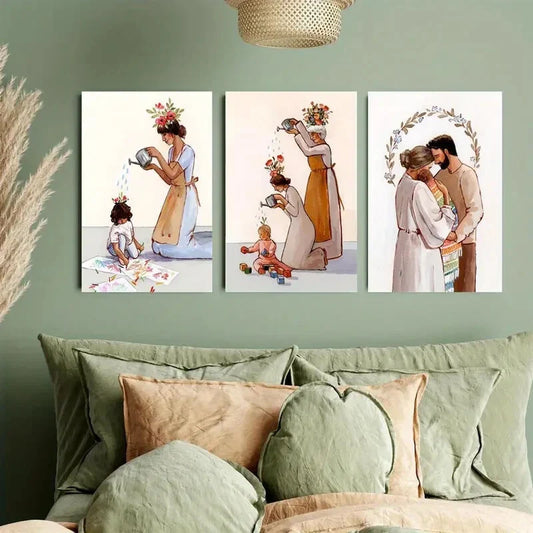 3pcs Generations Grow, Always Help You Grow Metal Print Ready to Hang Art