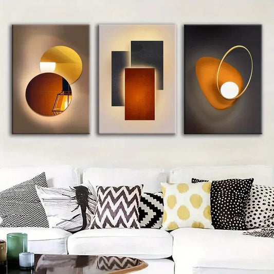 3pcs  Abstract Poster, Fantasy Decorations Metal Print Ready to Hang Art