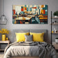Classroom Scene Modern Wall Art Canvas Office Home Room Framed 80x45cm