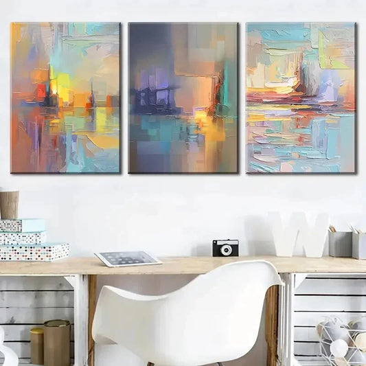3pcs   modern stylish abstract  Metal Print Ready to Hang Art