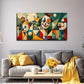 Funny Clown Perfect Wall Art Canvas Office Home Room Framed 80x45cm