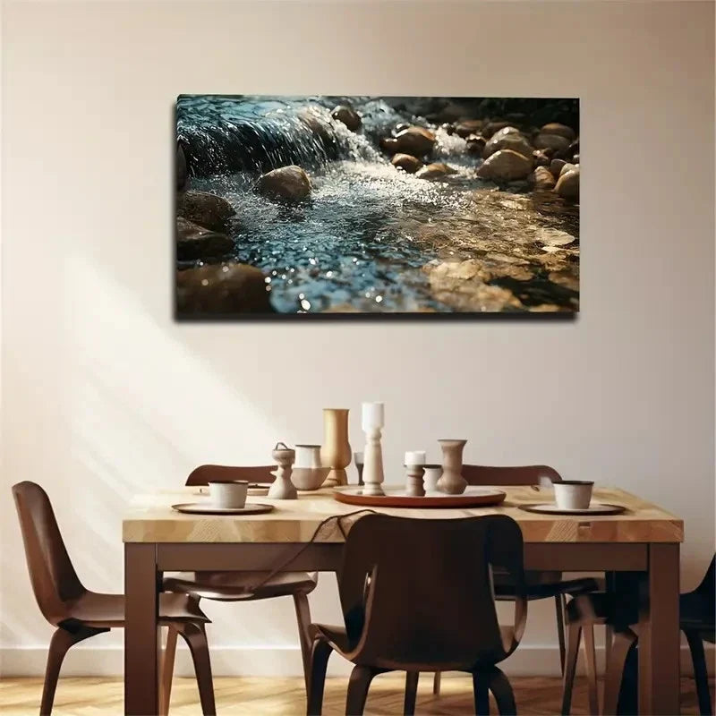 The Brown Rocks Distributed Wall Art Canvas Office Home Room Framed 80x45cm