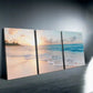 3pcs Elegant Nordic Sea & Waves at Sunrise Wall Art Set Canvas Framed 40x60cm - High Quality Print 100% Australian Made Wall Canvas Ready to Hang