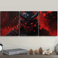 3pcs A crimson warrior with black horns Metal Print Ready to Hang Art