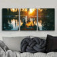 3pcs Guitar Silhouette Music Sun Rise Perfect Wall Art Set Canvas Framed 40x60cm - High Quality Print 100% Australian Made Wall Canvas Ready to Hang