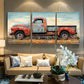 3pcs Vintage Old Rusty Truck Metal Print Ready to Hang Art