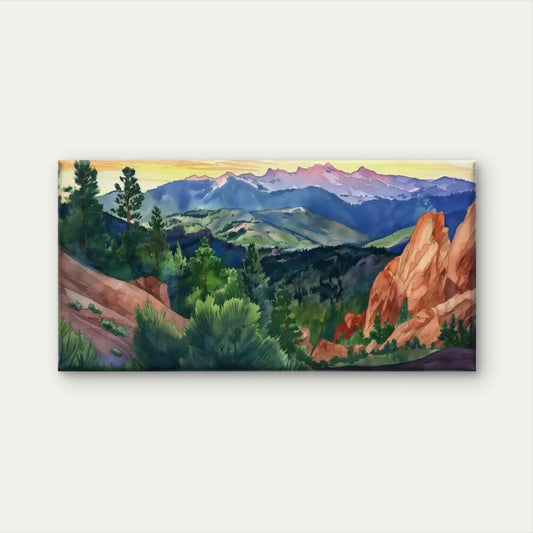 Aspen Trees & Colorado Peaks Wall Art Canvas Office Home Room Framed 80x45cm