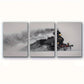 3pcs Snow Winter Train Railroad Car Metal Print Ready to Hang Art