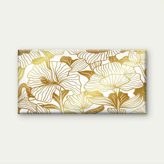 Elegant Golden Floral Pattern Wall Art Canvas Office Home Room Framed 80x45cm