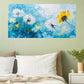Dandelion Floral Blue Décor Wall Art Canvas Office Home Room Framed 120x60cm