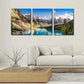 3pcs Snow Mountain and Lake National Park Natural Metal Print Ready to Hang Art