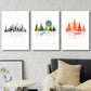 3pcs Forest & Animals Creative Illustration Wall Art Set Canvas Framed 40x60cm - High Quality Print 100% Australian Made Wall Canvas Ready to Hang