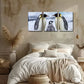 3pcs One Penguin Family  Wall Art Set Canvas Framed 40x60cm - High Quality Print 100% Australian Made Wall Canvas Ready to Hang
