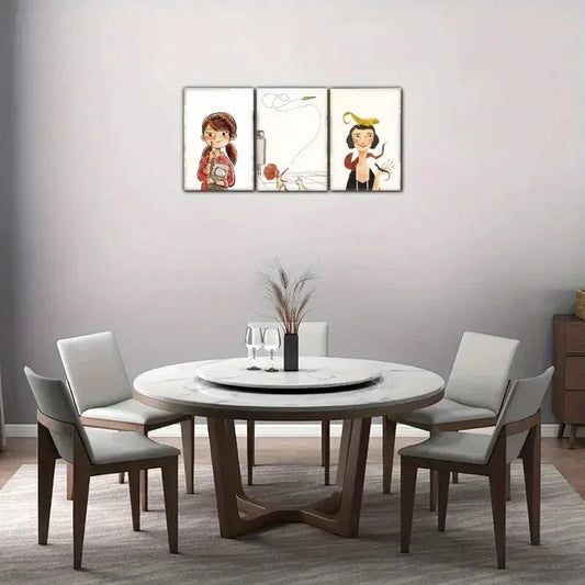 3pcs Set Vibrant Abstract & Modern Watercolor Metal Print Ready to Hang Art