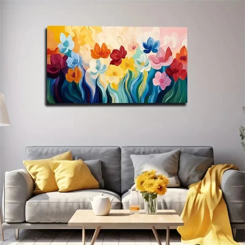 Swaying Flowers Are Suitable Wall Art Canvas Office Home Room Framed 80x45cm