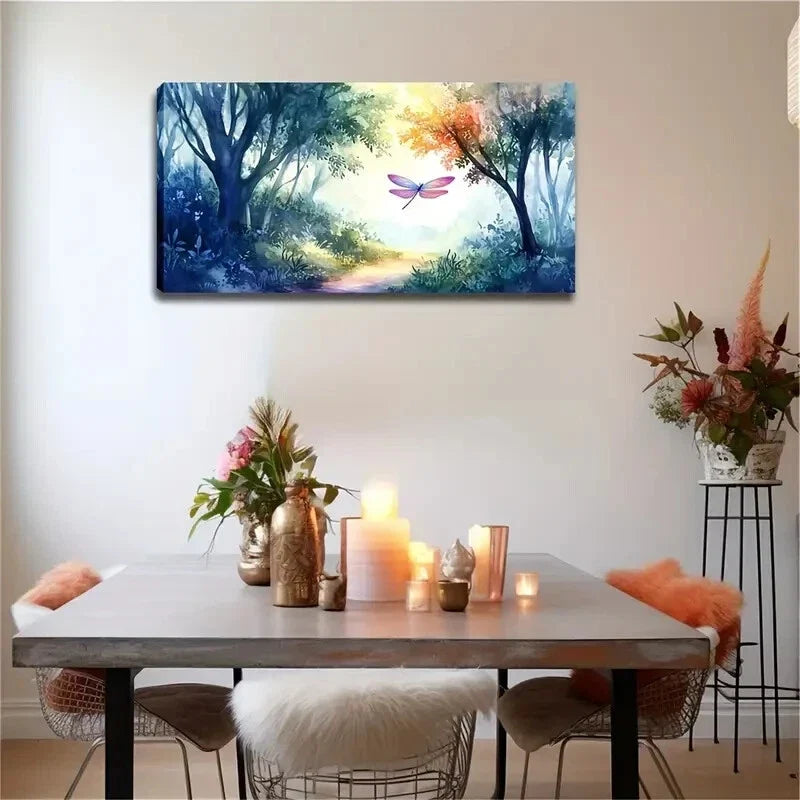 Wings Of A Dragonfly Radiate Wall Art Canvas Office Home Room Framed 120x60cm