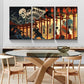 3pcs The Witch and The Skeleton Spectre  Metal Print Ready to Hang Art
