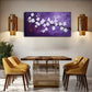 Flowers On Purple Background Wall Art Canvas Office Home Room Framed 120x60cm