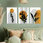 3pcs Mid Century Modern Abstract Boho Metal Print Ready to Hang Art