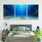 3pcs Ocean Depths Underwater View Wall Art Set Canvas Framed 40x60cm - High Quality Print 100% Australian Made Wall Canvas Ready to Hang