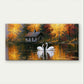 Lake Landscape with Swans Cozy Wall Art Canvas Office Home Framed 120x60cm