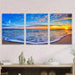 3pcs Beach Sunset Ocean With Dramatic Sky Wall Art Set Canvas Framed 40x60cm - High Quality Print 100% Australian Made Wall Canvas Ready to Hang