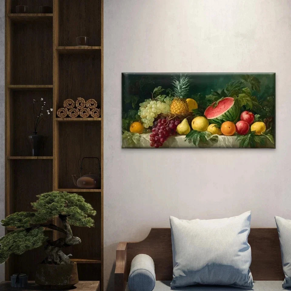 Tropical Pineapple Wall Art Canvas Office Home Room Framed 80x45cm
