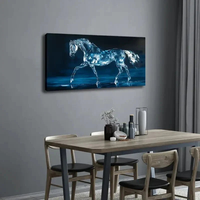Transparent Crystal Design Wall Art Canvas Office Home Room Framed 120x60cm