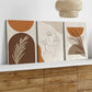 3pcs Modern Geometric Art Abstract White Leaf Wall Art Set Canvas Framed 40x60cm - High Quality Print 100% Australian Made Wall Canvas Ready to Hang