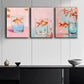 3pcs Colorful Goldfish in Glass Tank Perfect Wall Art Set Canvas Framed 40x60cm - High Quality Print 100% Australian Made Wall Canvas Ready to Hang