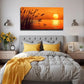 Serene Beach Reed Sunset Scene Wall Art Canvas Office Home Room Framed 80x45cm